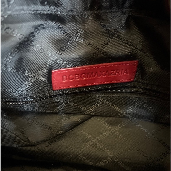 BCBG MAXAZRIA cranberry leather shoulder satchel bag $458 retail - Picture 9 of 10